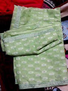 Pista Green Shining Saree