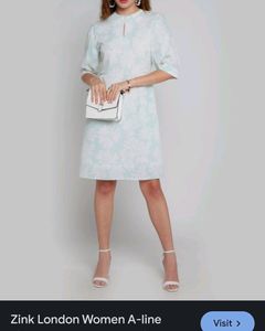 Pastel Blue Printed Dress Size 36