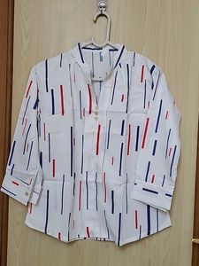 Chic Striped Button-Up Blouse Never worn
