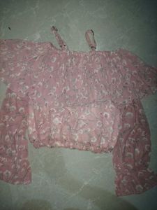 Pink Floral Off-Shoulder Co-ord Set