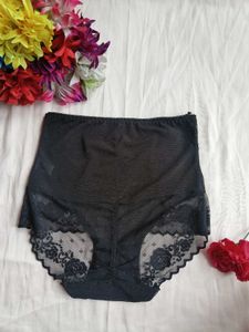 High-Waisted Lace Trim Briefs