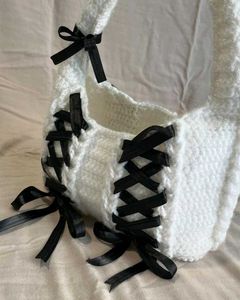 Crochet White Hobo Bag