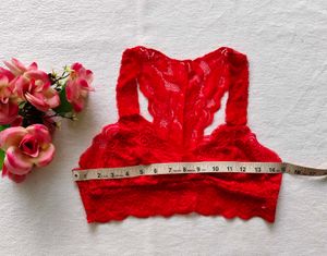 Red Lace Bralette Crop Top