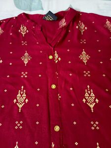 ✨Elegant Maroon Printed Kurta💞