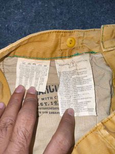 GARCIA Garment-Dyed Mustard Yellow Slim Trousers