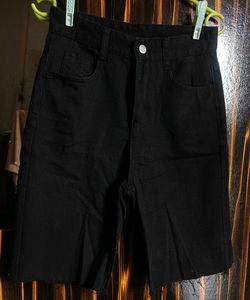 Black Denim Shorts