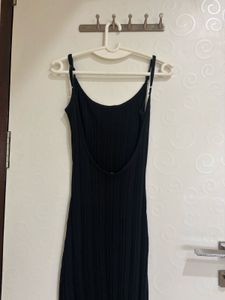 Black Ribbed Slip Dress