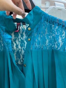 Elegant Teal Lace Top
