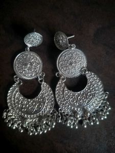 Exquisite Oxidized Silver Jhumkas