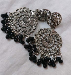 Antique Premium Silver Oxidised Brass Earring