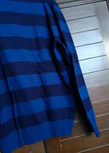 French Connection Men Striped Blue Sweater