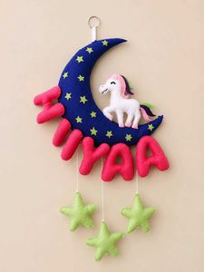 Felt Moon Unicorn Name Hanging Decor