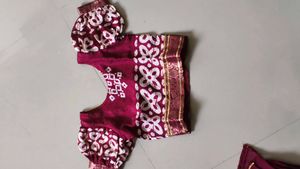 Maroon Lehenga Choli with White Print