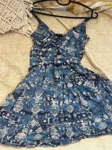 Boho Blue Mini Dress