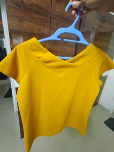 Mustard Yellow V-Neck Top
