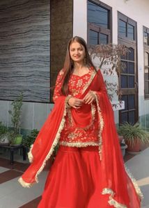 Red Colour Sharara