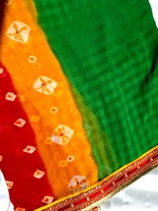 Vibrant Bandhani Saree
