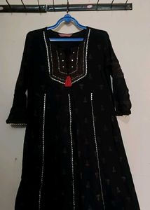 Elegant Black Kurta chudidar and duppata set