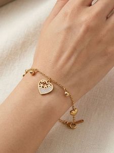 Gold Heart Charm Anklet