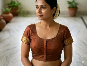 Elegant Brown Silk Blouse