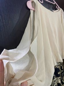 Sheer Sleeve Sequin butterfly top dress