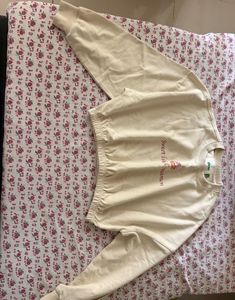 Cream Cropped Sweatshirt