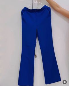 Vibrant Blue Flared Trousers