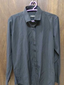 Women's Black Collared Formal Shirt