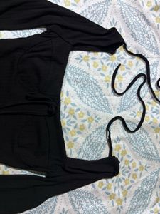 Black Long Sleeve Cut-Out Top