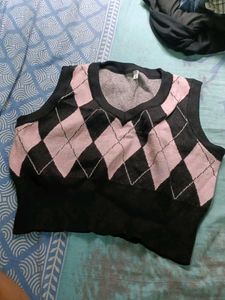 Argyle Knit Sweater Vest