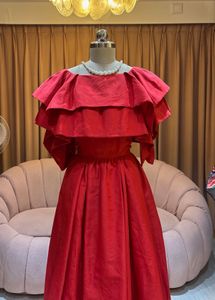 Stunning Red Ruffled Gown