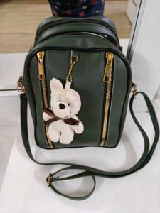 NEW Chic Green Crossbody Bag with Charm