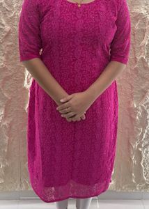 Beautiful Pink Chikankari Kurta