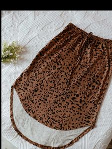 Leopard Print Midi Skirt
