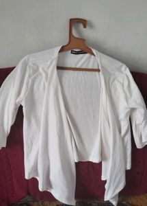 Chic White Open Front Cardigan