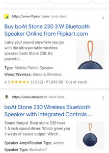 BoAt Stone 230 Bluetooth wireless Portable Speaker, almost New Condition, Slightly Used, not New, Worth ₹1300