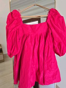 Zara Pink Puff Sleeve Dress