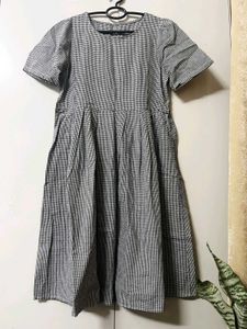 Checked Short-Sleeve Dress