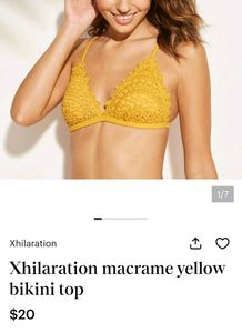 Yellow Crochet Bikini Top(L)
