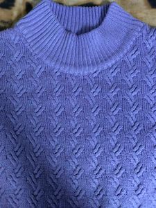 Lavender Knit Mock Neck Sweater