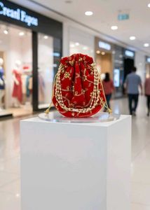 Red Velvet Potli Bag