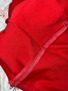 Savana Red Strapless Peplum Top