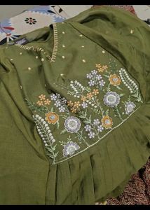 Elegant Olive Green Kurta Set