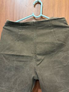 Olive Green High-Waisted Shorts