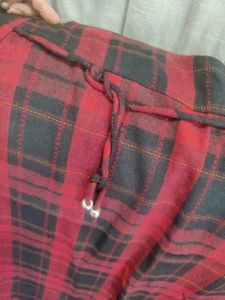 Red Plaid Casual pencil skirt