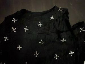 Black Embellished Cross T-Shirt