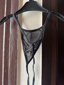 Sheer Lace Trim Bra and bikini