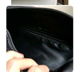 Sleek Black Leather Crossbody Bag