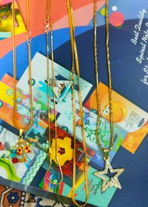 Stylish Gold-Plated Chain Necklaces - Set of 8