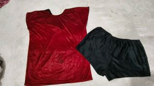 Very Beautiful Satin Top With Shorts